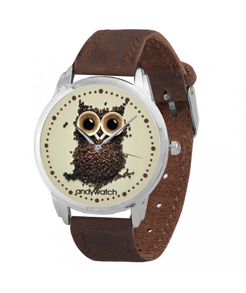 Наручные часы AndyWatch Сова из кофе brown оригинальный подарок прикольный