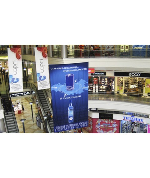 Advertising in shopping and entertainment centers