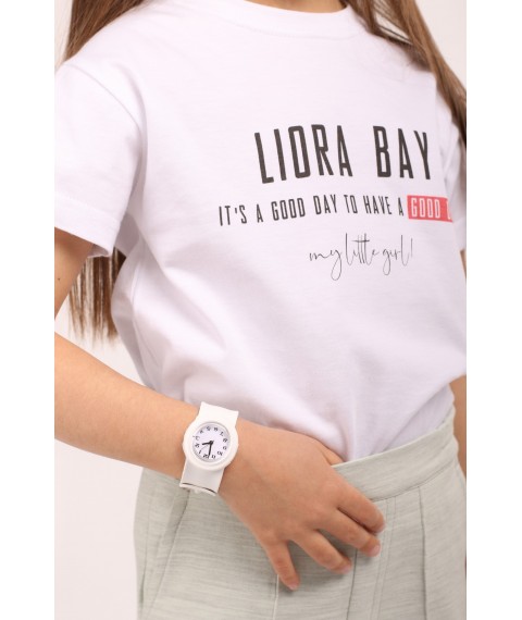 Liora Bay t-shirt of white 134 cm (sku 90116_134)