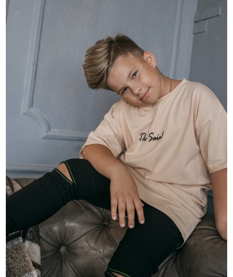 The Saint G_Stars.Kids t-shirt beige with an embroidery, river 158-164 (36.0 - 158\164)