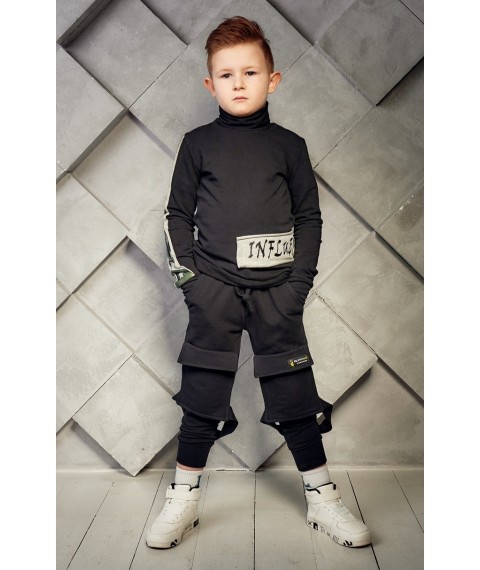 Polo-neck black with an embroidery and a print, G_Stars.Kids of river 98-104 (28.0 - 98\104)