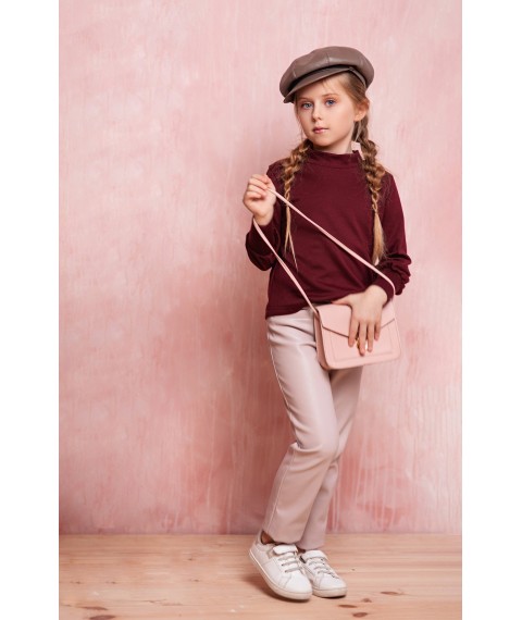 Liora Bay polo-neck knitted Marsala of color for the girl of 128 rubles (sku 90314_128)