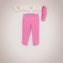 Jeggings knitted Little Bloom pink with a bandage for the girl solution 68
