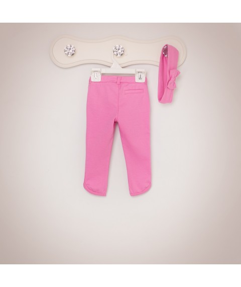 Jeggings knitted Little Bloom pink with a bandage for the girl solution 62