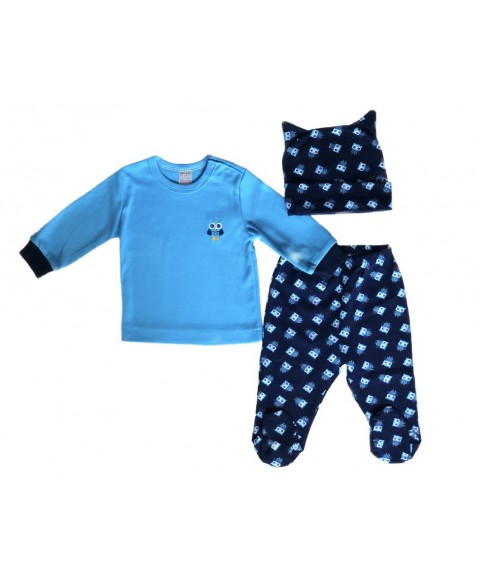 Baby Boom suit Owlet (jumper + romper suit / trousers + hat) river 56