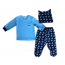 Baby Boom suit Owlet (jumper + romper suit / trousers + hat) river 80