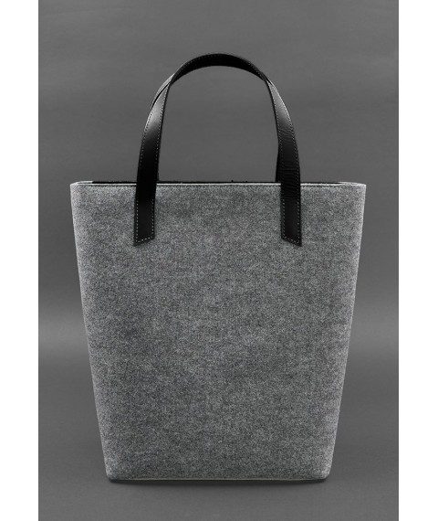 Felt women's DD Shopper bag with black leather inserts