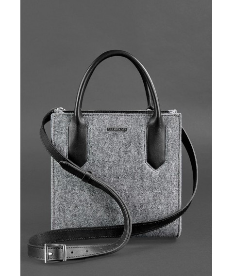 Blackwood felt women's crossbody bag with black leather inserts