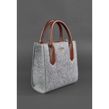 Blackwood felt women's crossbody bag with brown leather inserts