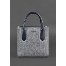 Blackwood felt women's crossbody bag with blue leather inserts