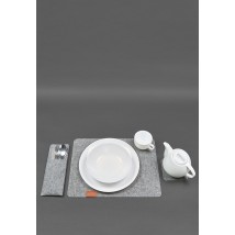 Фетровый набор для сервировки стола на 1 персону светло-коричневый