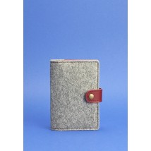 Фетровая обложка для паспорта 3.0 с кожаными бордовыми вставками