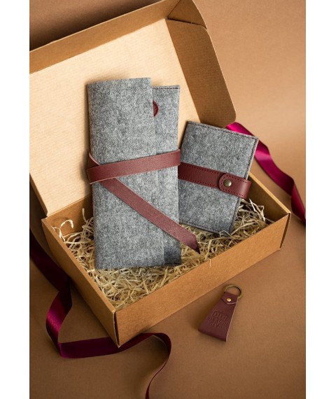 Women's gift set of felt accessories Oslo