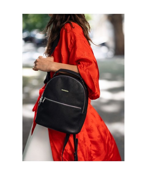 Kylie women's leather mini backpack black