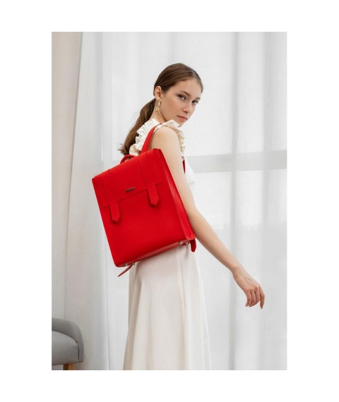 Women's red leather backpack Blackwood