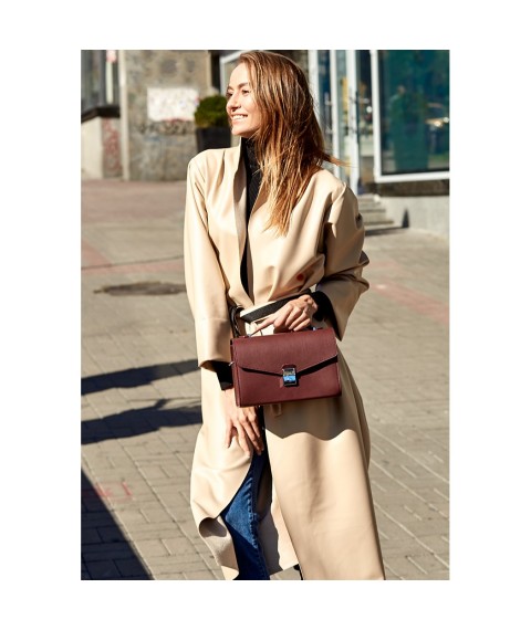 Women's leather crossbody bag Lola burgundy