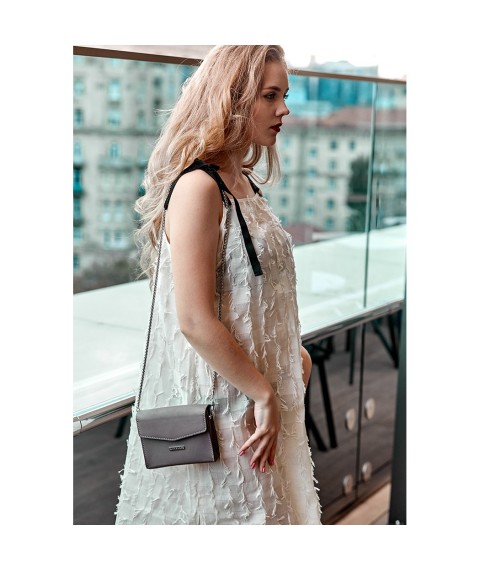 Women's leather belt/crossbody bag Mini dark beige
