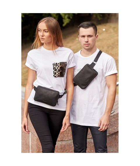 Leather belt bag Dropbag Mini black Crazy Horse