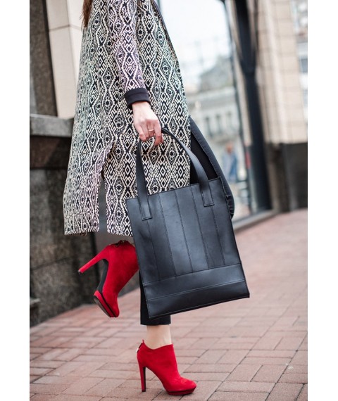 Leather women's shopper bag Betsy black