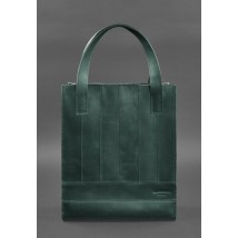 Кожаная женская сумка шоппер Бэтси зеленая
