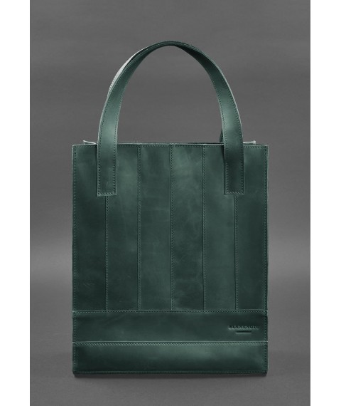 Leather women's shopper bag Betsy green