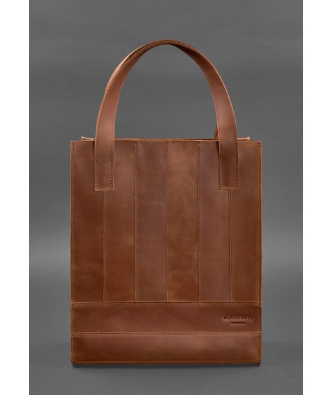 Leather women's shopper bag Betsy light brown Crazy Horse