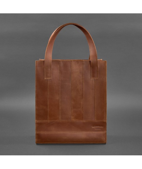 Leather women's shopper bag Betsy light brown Crazy Horse
