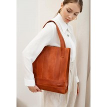 Шкіряна жіноча сумка шоппер Бетсі світло-коричнева Crazy Horse