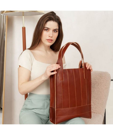 Leather women's shopper bag Betsy light brown crust