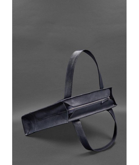 Leather women's shopper bag Betsy dark blue crust