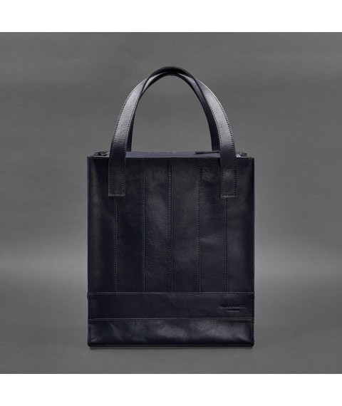 Leather women's shopper bag Betsy dark blue crust