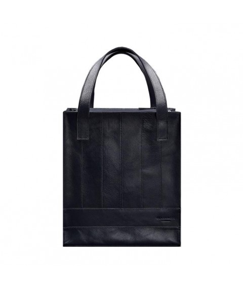 Leather women's shopper bag Betsy dark blue crust
