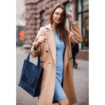 Leather women's shopper bag Betsy blue