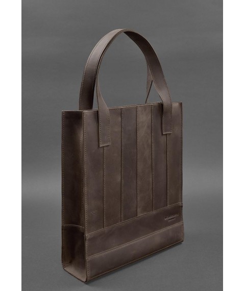 Leather women's shopper bag Betsy dark brown Crazy Horse