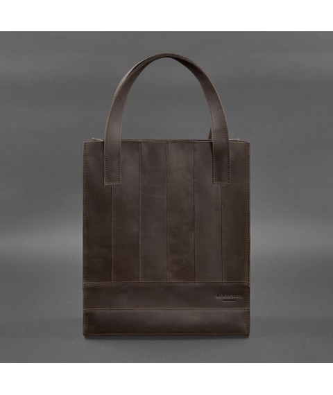 Leather women's shopper bag Betsy dark brown Crazy Horse