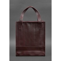 Кожаная женская сумка шоппер Бэтси бордовая краст