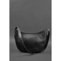 Leather women's bag Croissant black Krast