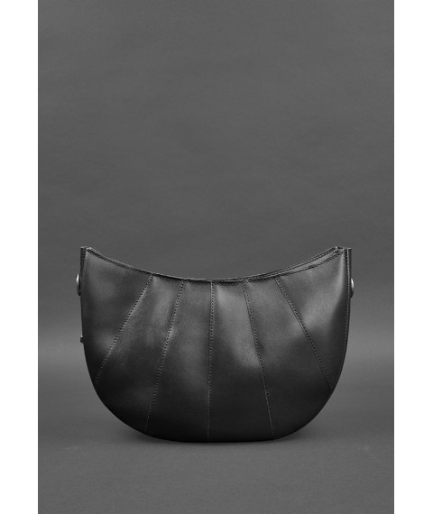 Leather women's bag Croissant black Krast