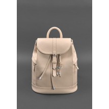 Leather women's backpack Olsen light beige