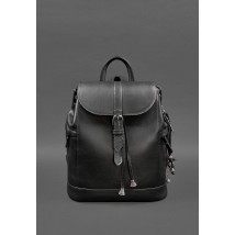 Leather women's backpack Olsen black crust