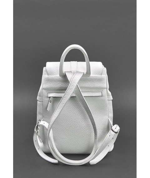 Leather women's backpack Olsen white