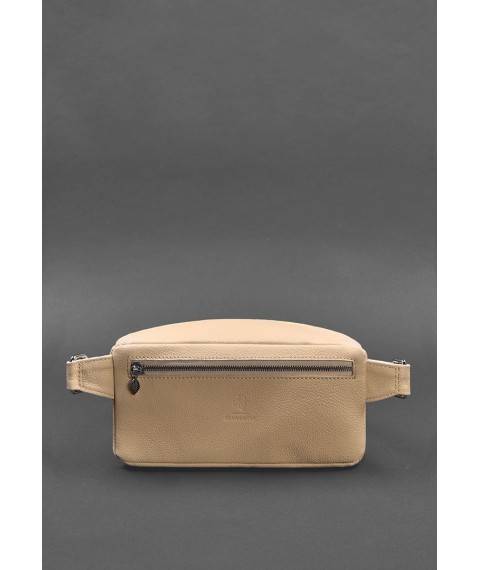 Women's leather belt bag Spirit light beige