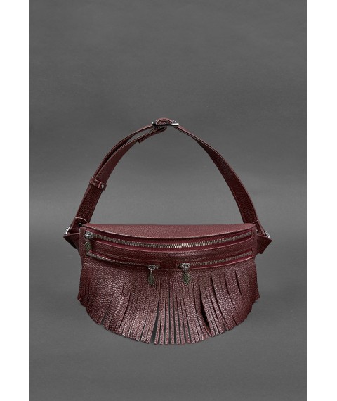 Women's leather belt bag Spirit burgundy