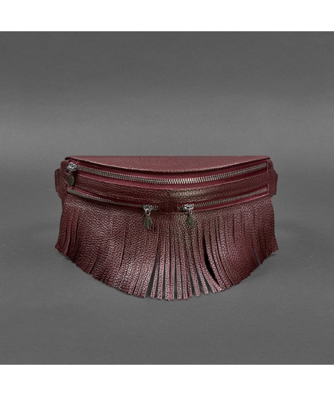 Women's leather belt bag Spirit burgundy
