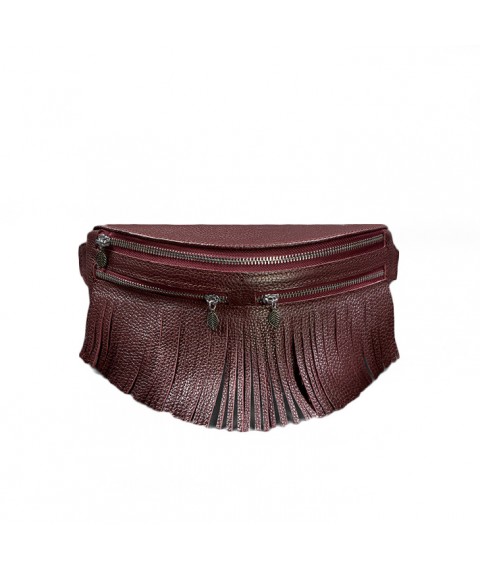 Women's leather belt bag Spirit burgundy