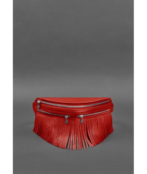 Women's leather belt bag Spirit red