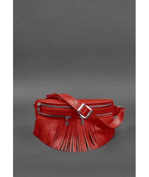 Women's leather belt bag Spirit red