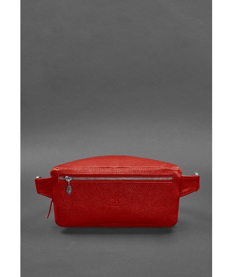 Women's leather belt bag Spirit red