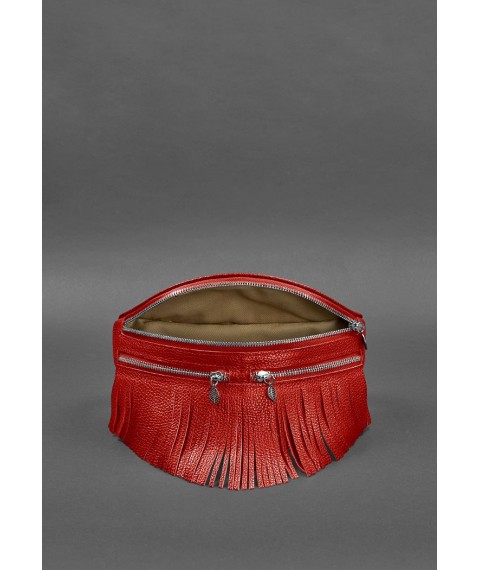Women's leather belt bag Spirit red
