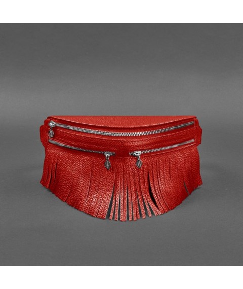 Women's leather belt bag Spirit red